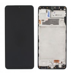 Přední kryt Samsung A225 Galaxy A22 4G Black / černý + LCD + dotyková deska, Originál