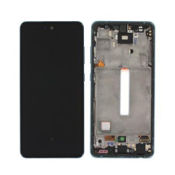 Přední kryt Samsung A525, A526 Galaxy A52 5G Blue / modrý + LCD + dotyková deska, Originál