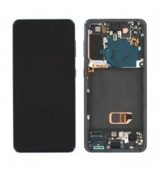 Přední kryt Samsung G991 Galaxy S21 Grey / šedý + LCD + dotyková deska, Originál