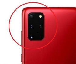 Krytka kamery Samsung G985 Galaxy S20 Plus Red / červená + sklíčko, Originál