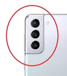 Krytka kamery Samsung G996 Galaxy S21+ Silver / stříbrná + sklíčko, Originál