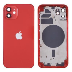 Zadní kryt Apple iPhone 12 Red / červený + sklíčko kamery + střed