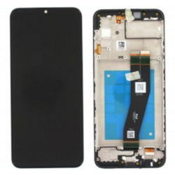 Přední kryt Samsung A037 Galaxy A03s Black / černý + LCD + dotyková deska, Originál
