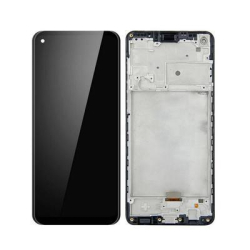 Přední kryt Samsung A217 Galaxy A21s Black / černý + LCD + dotyk, Originál - REPAS