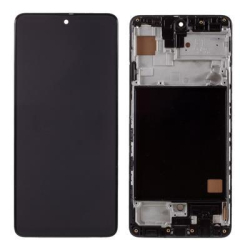Přední kryt Samsung A515 Galaxy A51 Black / černý + LCD + dotyková deska, Originál - TFT