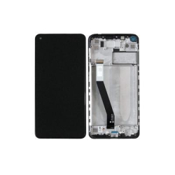 Přední kryt Xiaomi Redmi Note 9 Black / černý + LCD + dotyková deska, Originál
