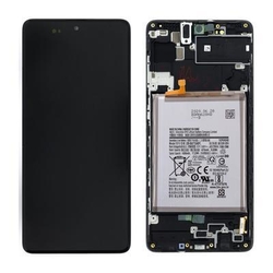 Přední kryt Samsung A715 Galaxy A71 Black / černý + LCD + dotyko