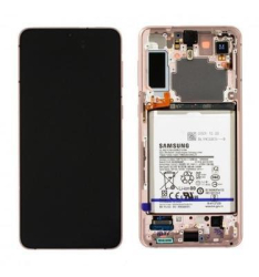 Přední kryt Samsung G991 Galaxy S21 Pink / růžový + LCD + dotyková deska, Originál