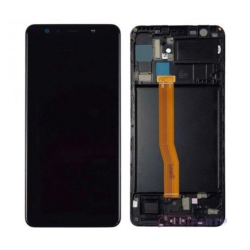 Přední kryt Samsung A750 Galaxy A7 2018 Black / černý + LCD + dotyková deska, Originál
