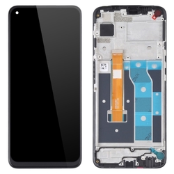 Přední kryt Realme 6 Black / černý + LCD + dotyková deska, Originál
