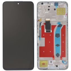 Přední kryt Huawei Honor X8 Titanium Silver / stříbrný + LCD + dotyková deska, Originál