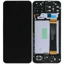 Přední kryt Samsung A137 Galaxy A13 Black / černý + LCD + dotyková deska, Originál