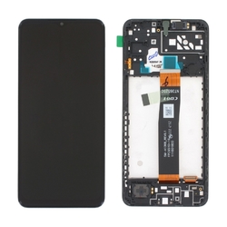 Přední kryt Samsung A047 Galaxy A04s Black / černý + LCD + dotyková deska, Originál
