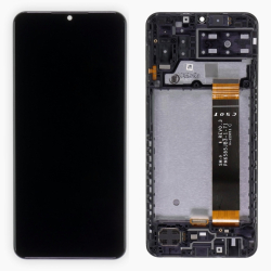 Přední kryt Samsung A137 Galaxy A13 Black / černý + LCD + dotyková deska, Originál