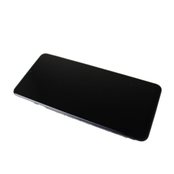 Přední kryt Samsung M127 Galaxy M12 Black / černý + LCD + dotyková deska, Originál - SWAP