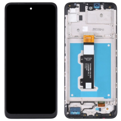 Přední kryt Motorola E30, E40 Black / černý + LCD + dotyková deska, Originál