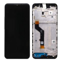 Přední kryt Motorola G9 Play Black / černý + LCD + dotyková deska, Originál