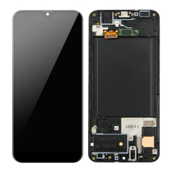 Přední kryt Samsung A307 Galaxy A30s Black / černý + LCD + dotyková deska, Originál