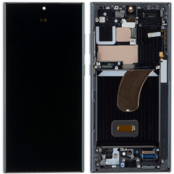 Přední kryt Samsung S918 Galaxy S23 Ultra Black / černý + LCD + dotyková deska, Originál