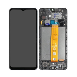 Přední kryt Samsung A125 Galaxy A12 Black / černý + LCD + dotyko