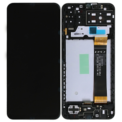 Přední kryt Samsung A135 Galaxy A13 4G Black / černý + LCD + dotyk, Originál - REPAS