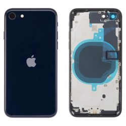 Zadní kryt Apple iPhone SE 2022 Dark Blue / modrý + sklíčko kamery, Originál