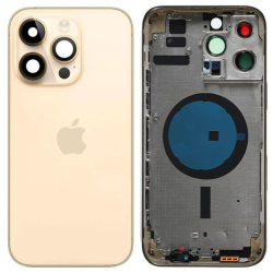 Zadní kryt Apple iPhone 14 Pro Max Gold / zlatý + sklíčko kamery + střed, Originál