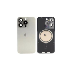 Zadní kryt Apple iPhone 15 Pro Titanium natural + sklíčko kamery + magnet, Originál