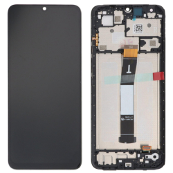 Přední kryt Xiaomi Redmi 12C Black / černý + LCD + dotyková deska, Originál