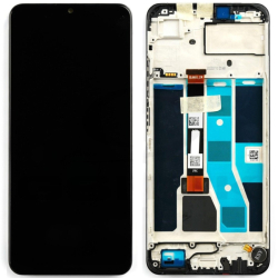 Přední kryt Realme C53 Black / černý + LCD + dotyková deska, Originál