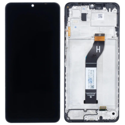 Přední kryt Xiaomi Redmi 13C 4G, 13C 5G, Poco C65 Black / černý + LCD + dotyk, Originál