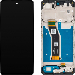 Přední kryt Motorola Moto G04 Black / černý + LCD + dotyková deska, Originál