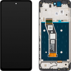 Přední kryt Motorola Moto G24 Black / černý + LCD + dotyková deska, Originál