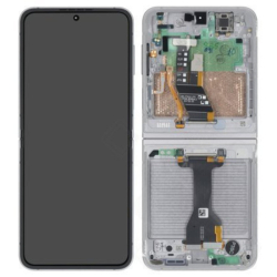 Přední kryt Samsung F741B Galaxy Z Flip6 5G Silver / stříbrný + LCD + dotyková deska, Orig