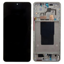 Přední kryt Xiaomi 12T, 12T Pro Silver / stříbrný + LCD + dotyková deska, Originál