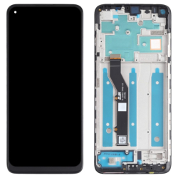 Přední kryt Motorola Moto G9 Plus Black / černý + LCD + dotyková deska, Originál