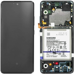 Přední kryt Samsung A516 Galaxy A51 Black / černý + LCD + dotyková deska, Originál