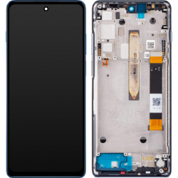 Přední kryt Motorola Moto G200 Stellar Blue / modrý + LCD + dotyková deska, Originál