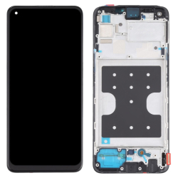Přední kryt Realme 7 Pro Black / černý + LCD + dotyková deska, Originál