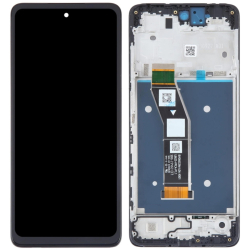 Přední kryt Motorola Moto G24 Black / černý + LCD + dotyková deska, Originál