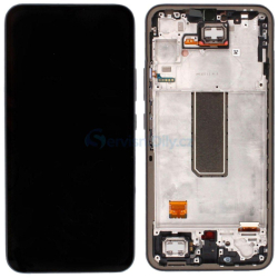 Přední kryt Samsung A346 Galaxy A34 5G Black / černý + LCD + dotyková deska, Originál