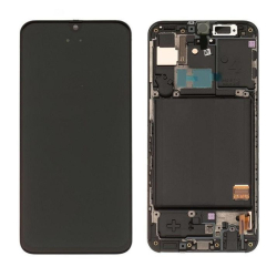 Přední kryt Samsung A405 Galaxy A40 Black / černý + LCD + dotyková deska, Originál