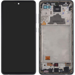 Přední kryt Samsung A725 Galaxy A72, A726 Black / černý + LCD + dotyková deska, Originál