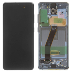Přední kryt Samsung G980 Galaxy S20, G981 Black / černý + LCD + dotyková deska, Originál