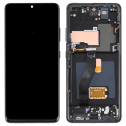 Přední kryt Samsung G998 Galaxy S21 Ultra Black / černý + LCD + dotyková deska, Originál