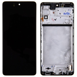 Přední kryt Samsung M515 Galaxy M51 Black / černý + LCD + dotyková deska, Originál