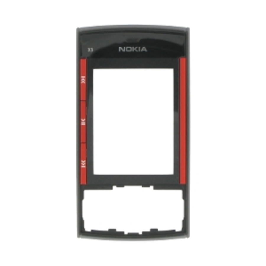 Přední kryt Nokia X3-00 Black Red / černostříbrný, Originál